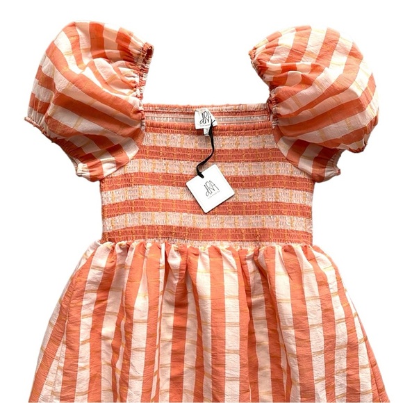 Anthropologie dRA Los Angeles Nicole Midi Dress In Peach Stripe Size Medium NWT - Picture 5 of 8